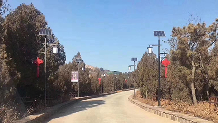 太陽能庭院燈 太陽能中國(guó)結(jié)路燈 太陽能雙頭路燈