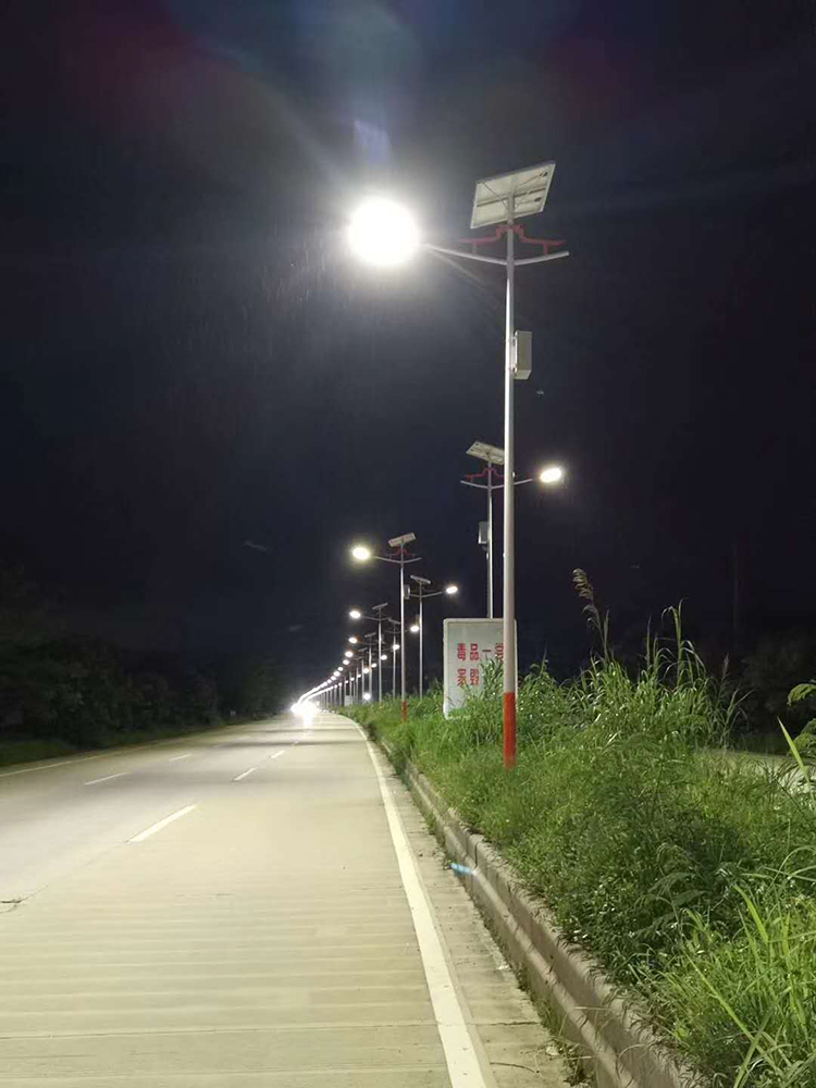 廣東太陽(yáng)能路燈_8米太陽(yáng)能路燈_雙頭太陽(yáng)能路燈